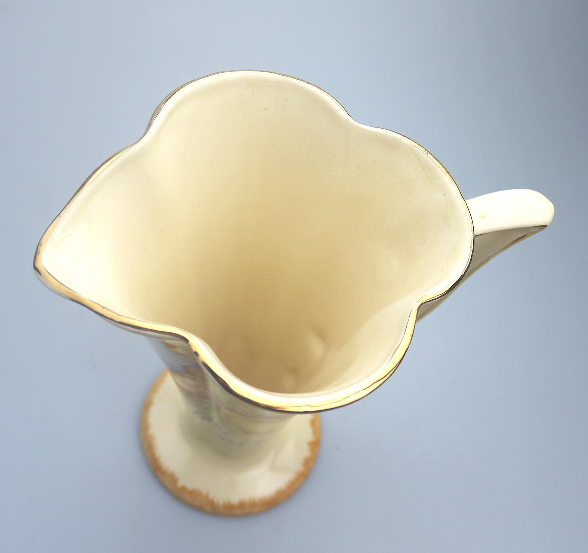 A large mid-century Art Deco ceramic art pottery Arthur Wood dover Jug C.1954