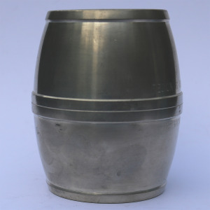 An attractive vintage novelty Beer Barrel pewter Singapore Tankard C.1977