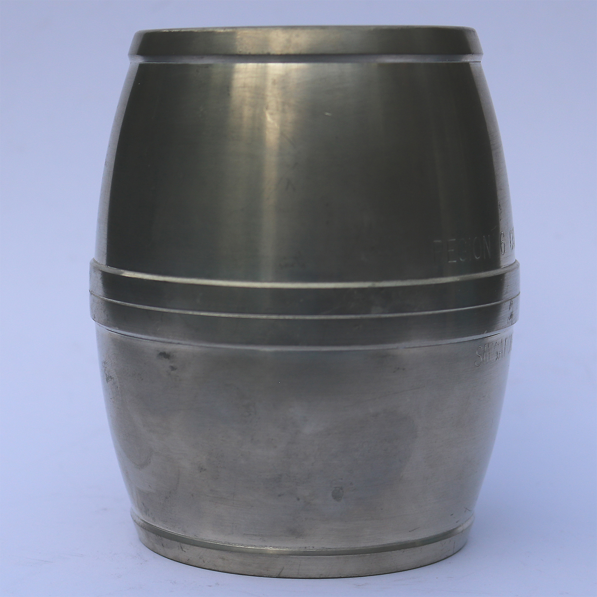 An attractive vintage novelty Beer Barrel pewter Singapore Tankard C.1977