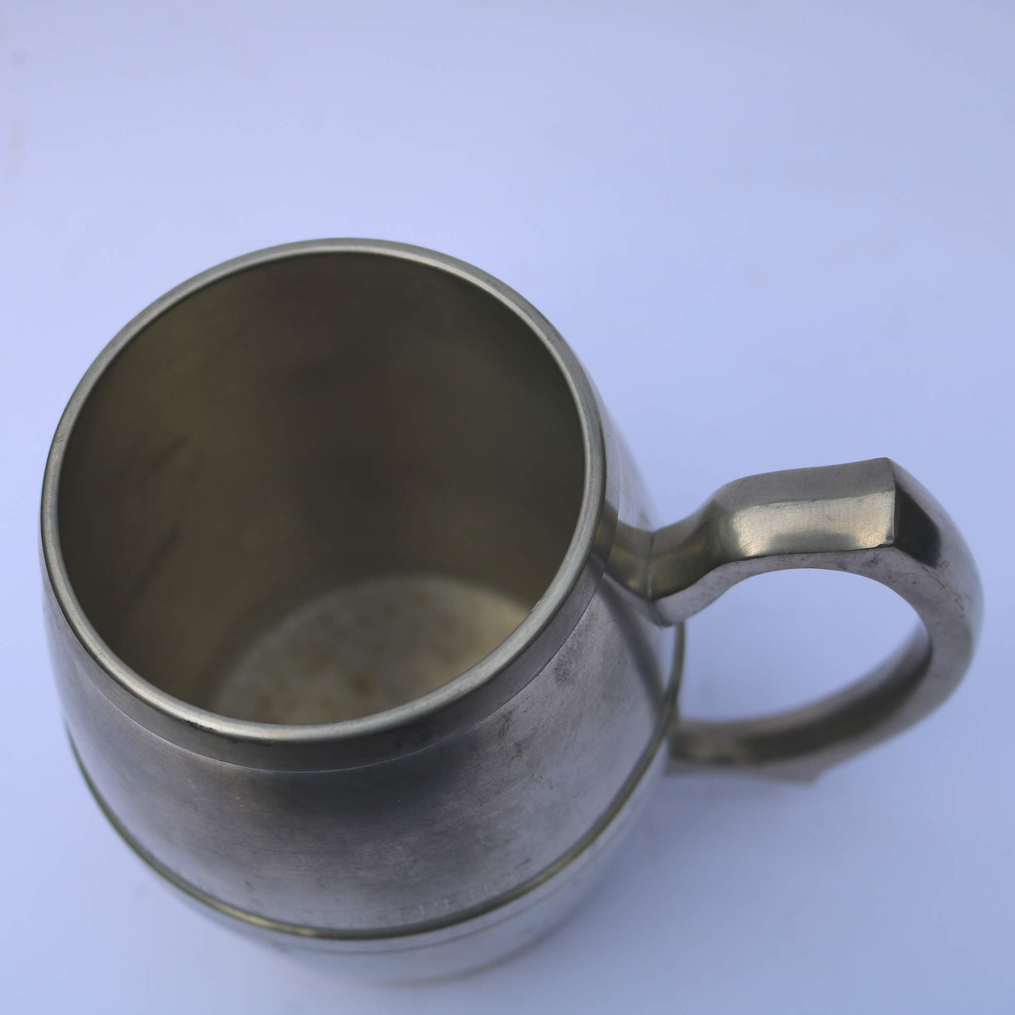 An attractive vintage novelty Beer Barrel pewter Singapore Tankard C.1977