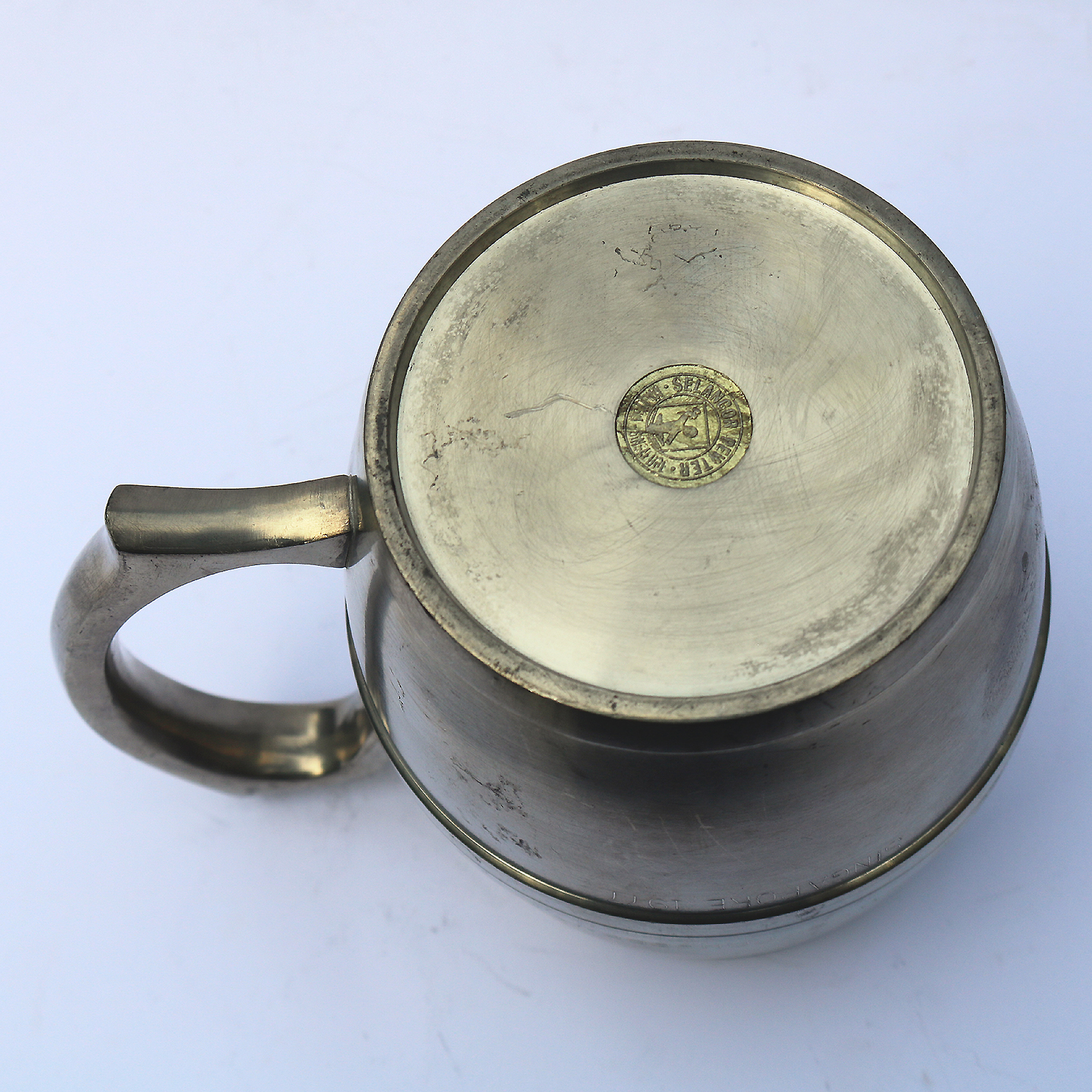 An attractive vintage novelty Beer Barrel pewter Singapore Tankard C.1977