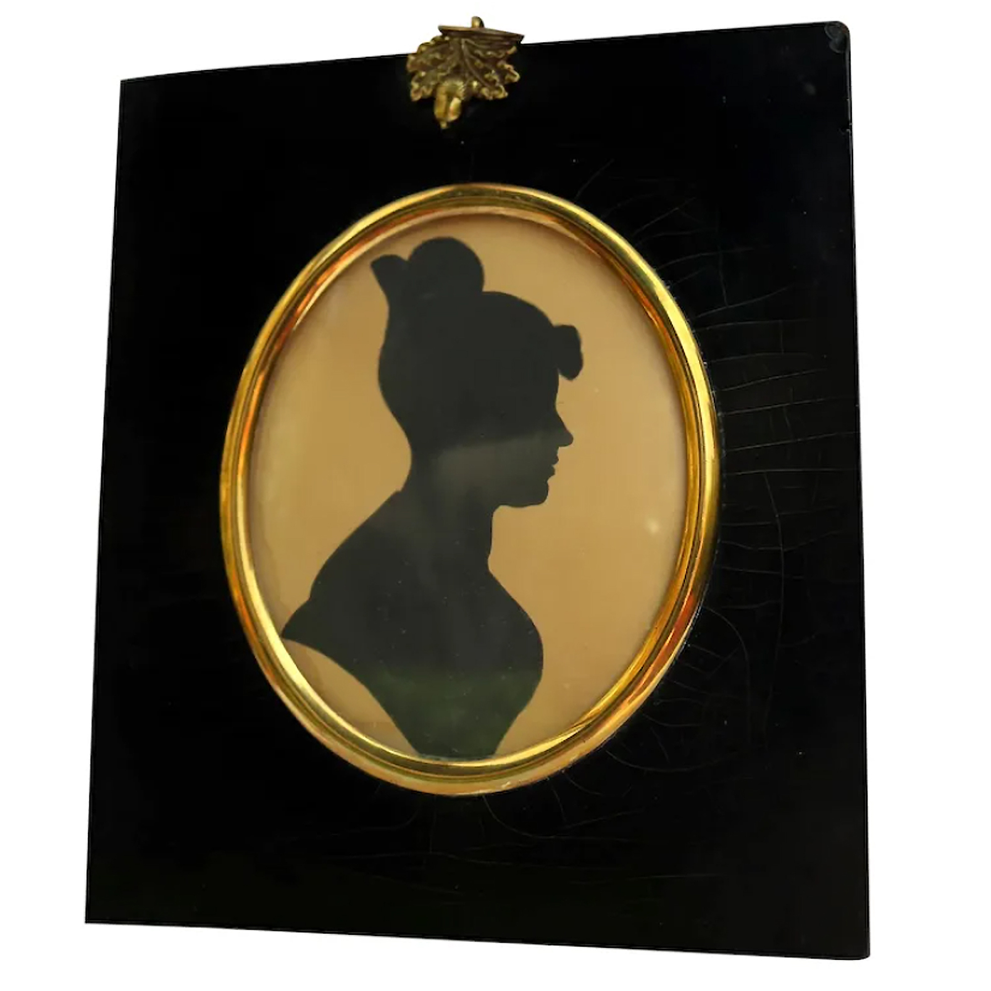 An antique Silhouette scissor cut Portrait Miniature Picture C.19thC