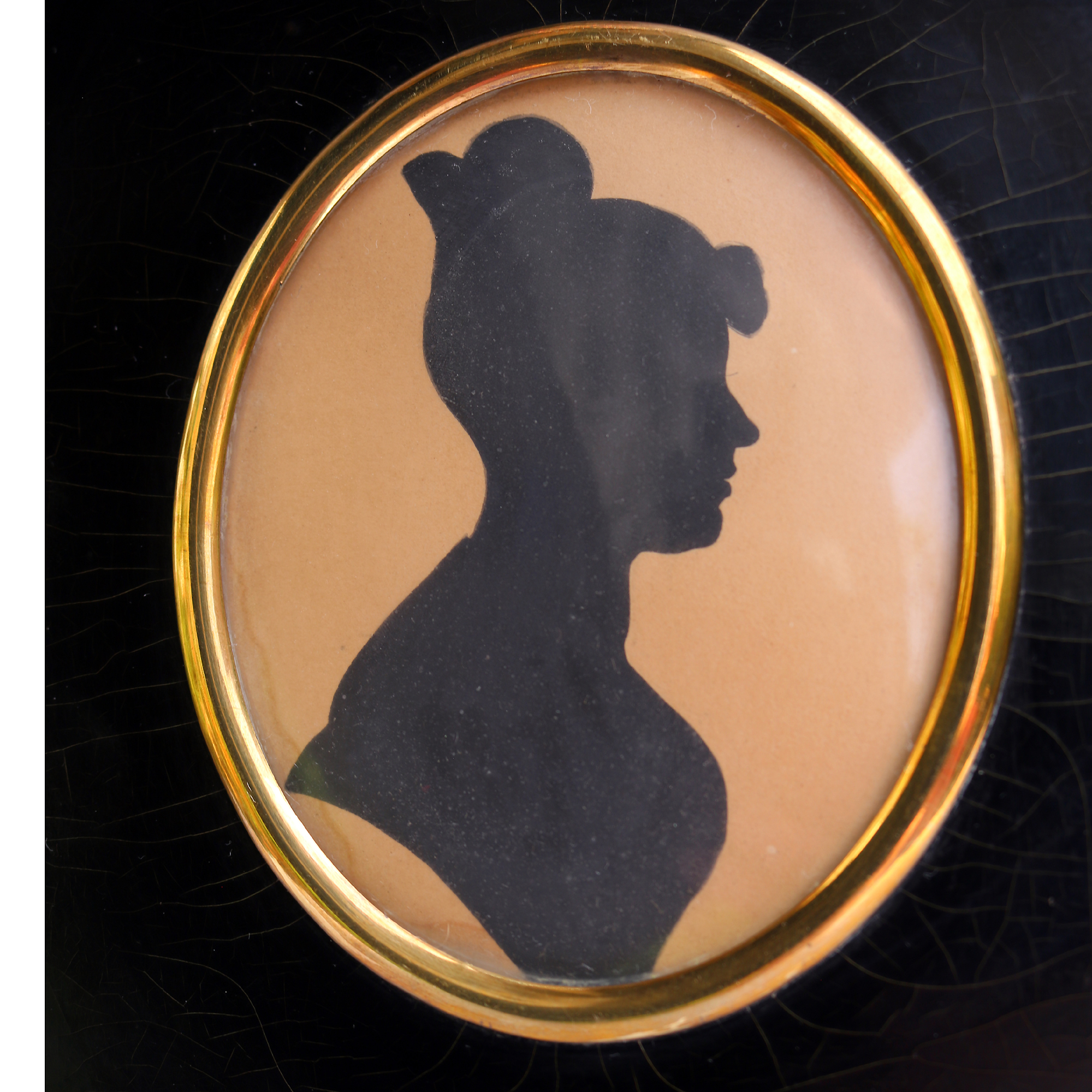 An antique Silhouette scissor cut Portrait Miniature Picture C.19thC
