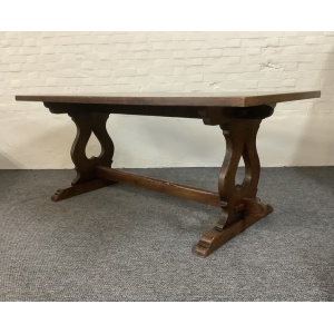 A Solid Oak Parquet Dining/Gaming Shove Table.