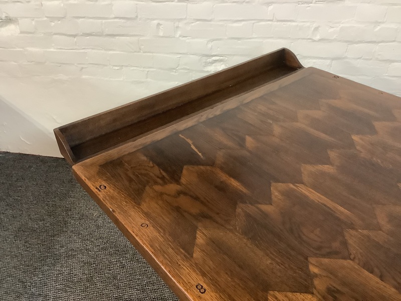A Solid Oak Parquet Dining/Gaming Shove Table.