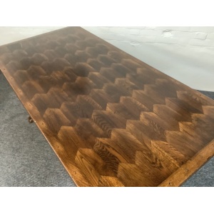 A Solid Oak Parquet Dining/Gaming Shove Table.