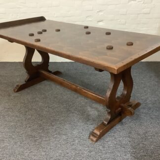A Solid Oak Parquet Dining/Gaming Shove Table.