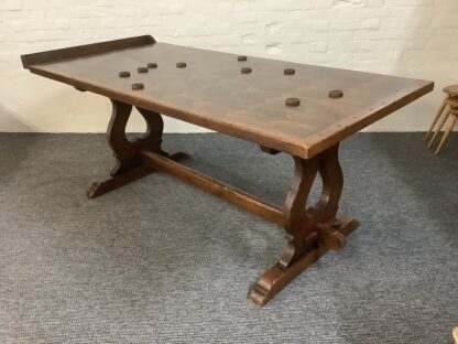 A Solid Oak Parquet Dining/Gaming Shove Table.