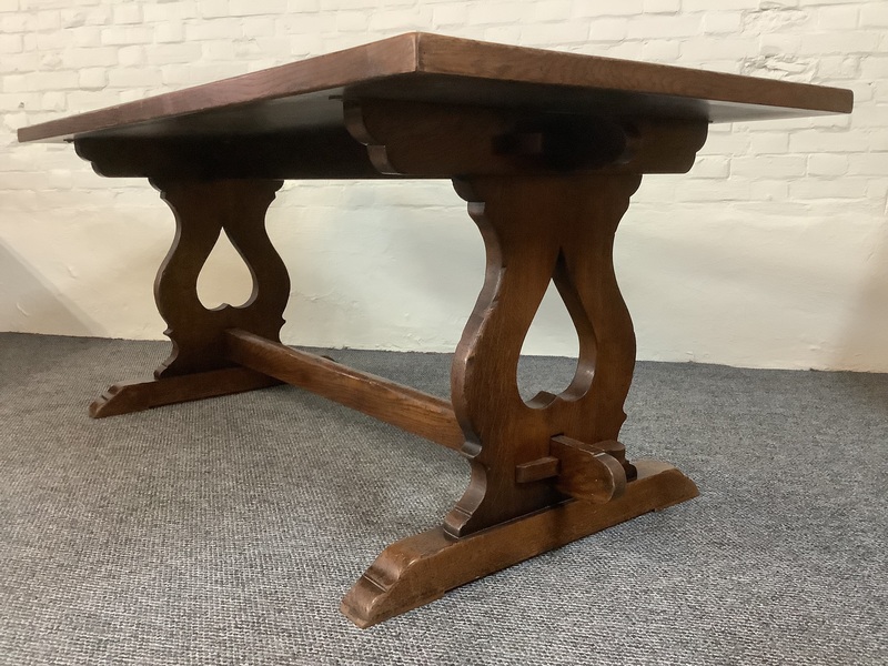 A Solid Oak Parquet Dining/Gaming Shove Table.