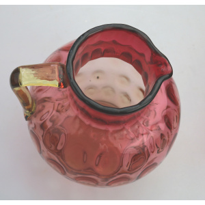 A good antique Victorian glass dimpled amberina cranberry Lemonade Set C.19thC