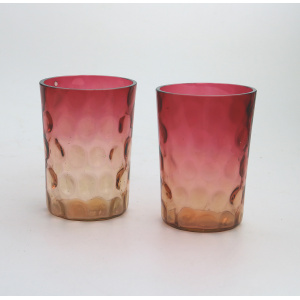 A good antique Victorian glass dimpled amberina cranberry Lemonade Set C.19thC