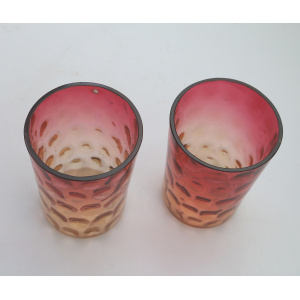 A good antique Victorian glass dimpled amberina cranberry Lemonade Set C.19thC
