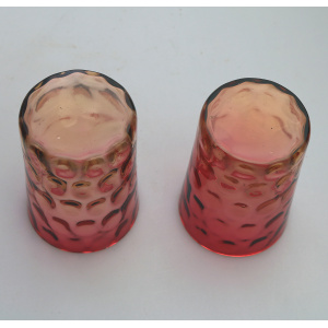 A good antique Victorian glass dimpled amberina cranberry Lemonade Set C.19thC