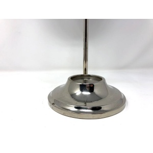Antique Art Deco Chrome Silver Pedestal Shaving Mirror on Stand with Holder