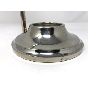 Antique Art Deco Chrome Silver Pedestal Shaving Mirror on Stand with Holder