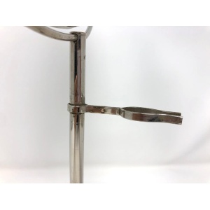 Antique Art Deco Chrome Silver Pedestal Shaving Mirror on Stand with Holder