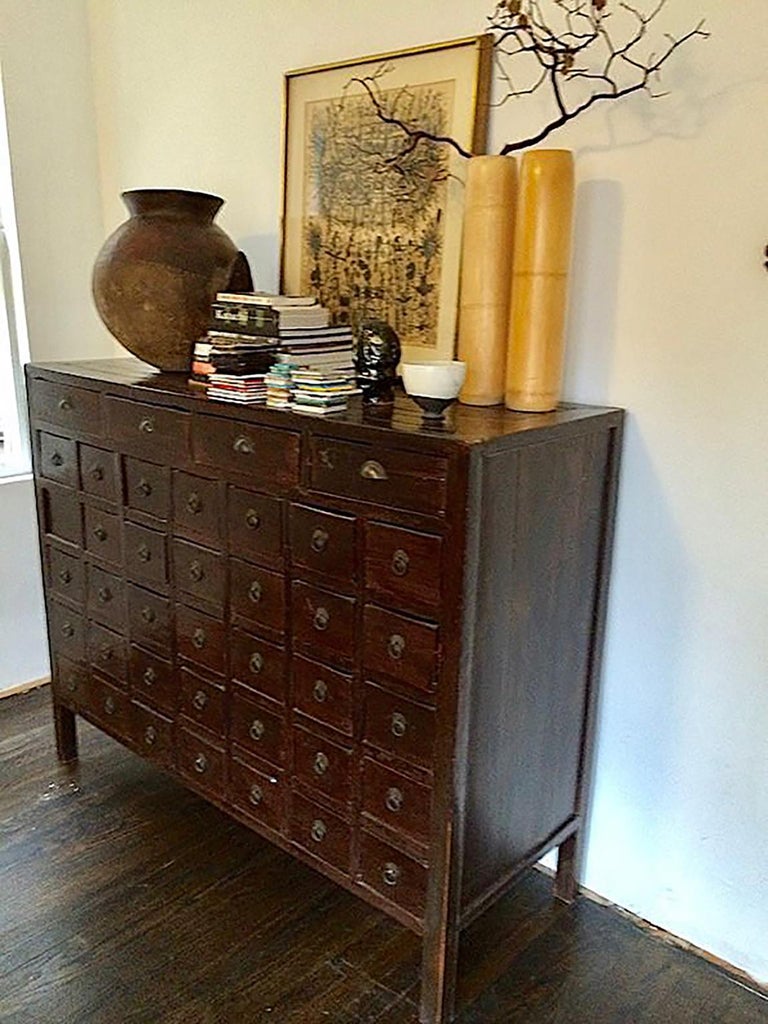 Antique Chinese Armoire, 19th Century Medicine Cabinet, Apothecary Chest