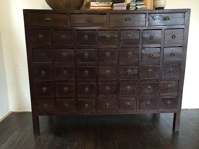 Antique Chinese Armoire, 19th Century Medicine Cabinet, Apothecary Chest