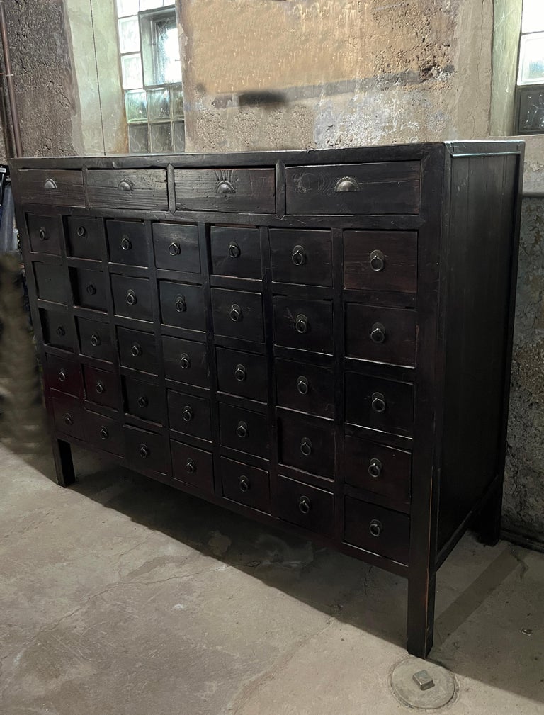 Antique Chinese Armoire, 19th Century Medicine Cabinet, Apothecary Chest