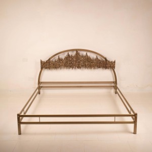 "Aurora - ULTRABRONZO99" bed by Luciano Frigerio for Frigerio di Desio 1970