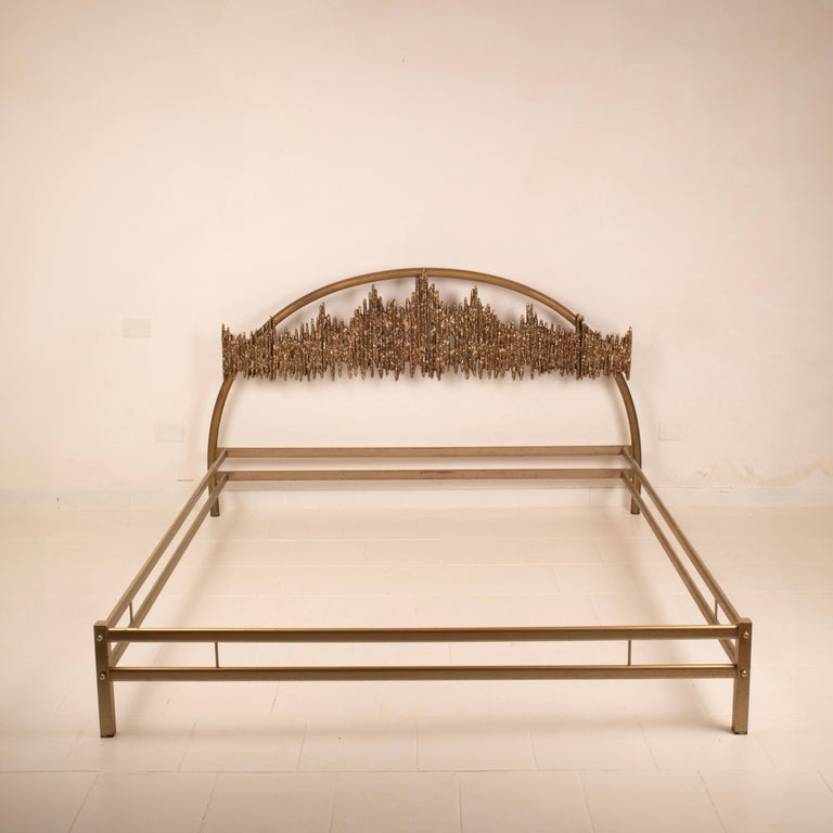 "Aurora - ULTRABRONZO99" bed by Luciano Frigerio for Frigerio di Desio 1970