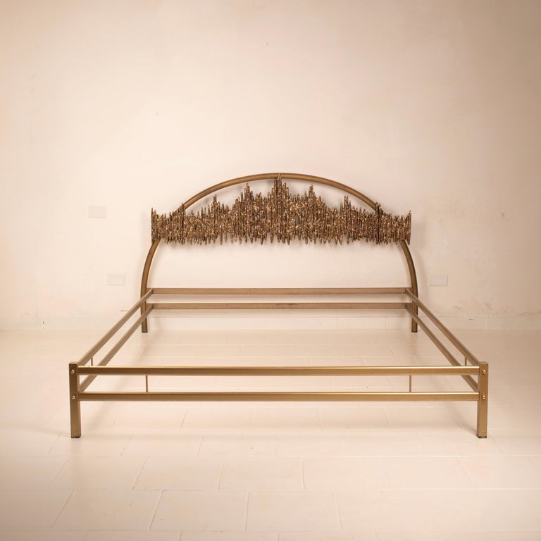 "Aurora - ULTRABRONZO99" bed by Luciano Frigerio for Frigerio di Desio 1970