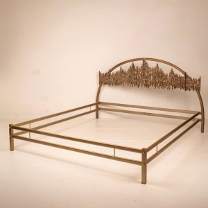 "Aurora - ULTRABRONZO99" bed by Luciano Frigerio for Frigerio di Desio 1970