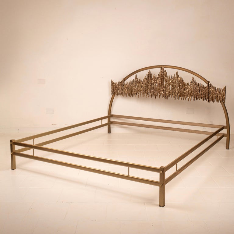 "Aurora - ULTRABRONZO99" bed by Luciano Frigerio for Frigerio di Desio 1970