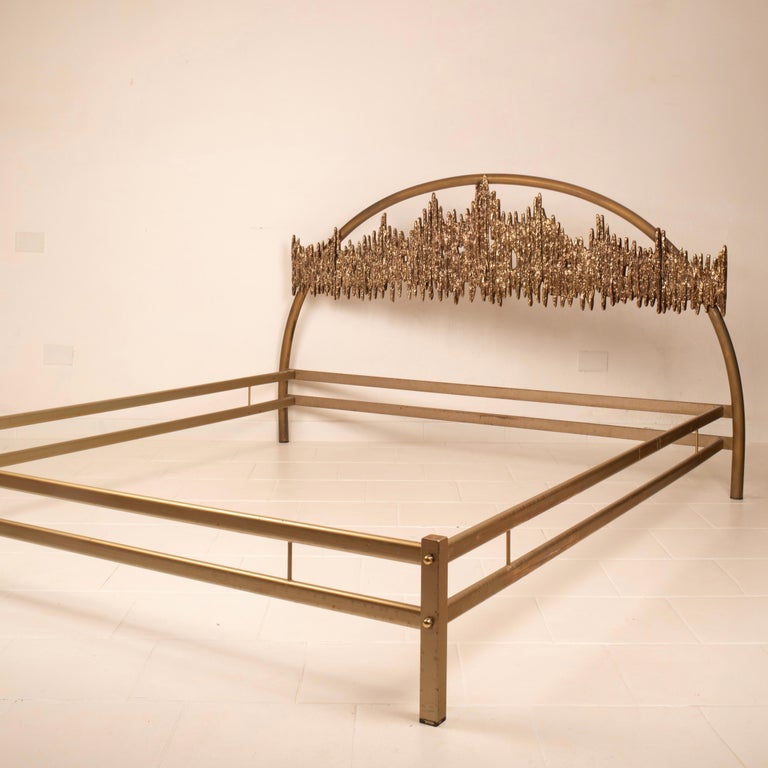 "Aurora - ULTRABRONZO99" bed by Luciano Frigerio for Frigerio di Desio 1970