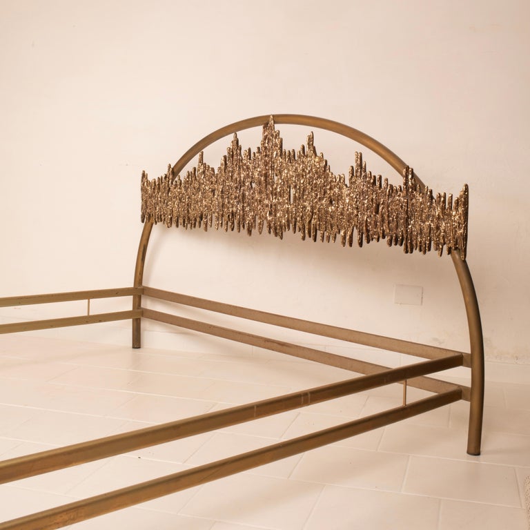 "Aurora - ULTRABRONZO99" bed by Luciano Frigerio for Frigerio di Desio 1970