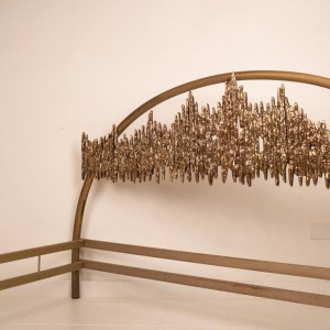 "Aurora - ULTRABRONZO99" bed by Luciano Frigerio for Frigerio di Desio 1970