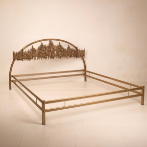 "Aurora - ULTRABRONZO99" bed by Luciano Frigerio for Frigerio di Desio 1970