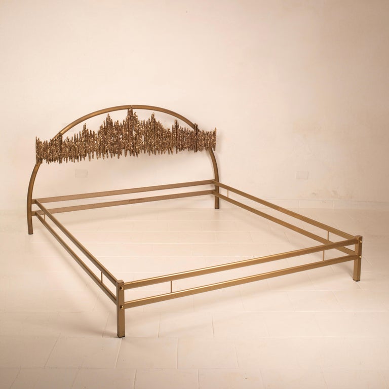 "Aurora - ULTRABRONZO99" bed by Luciano Frigerio for Frigerio di Desio 1970