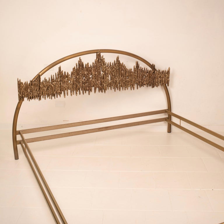 "Aurora - ULTRABRONZO99" bed by Luciano Frigerio for Frigerio di Desio 1970