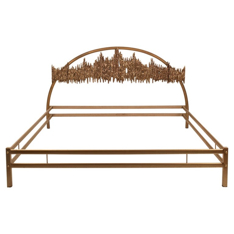"Aurora - ULTRABRONZO99" bed by Luciano Frigerio for Frigerio di Desio 1970