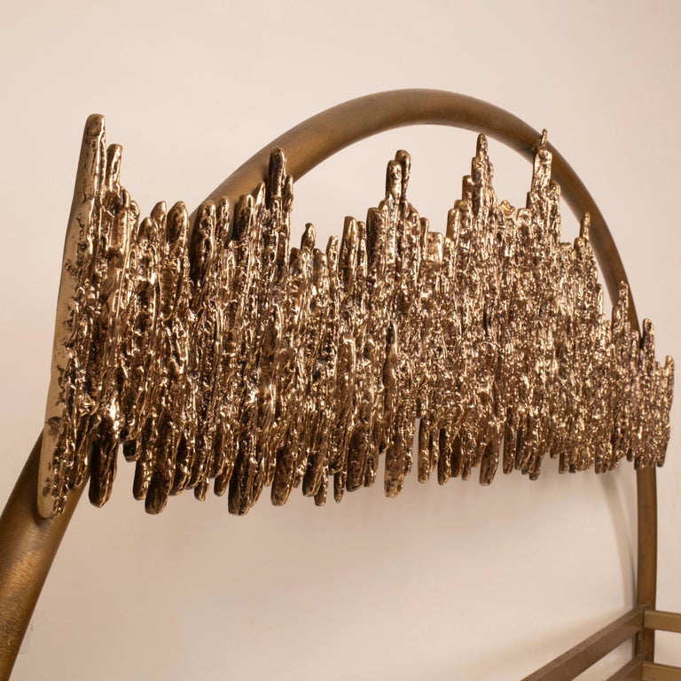 "Aurora - ULTRABRONZO99" bed by Luciano Frigerio for Frigerio di Desio 1970