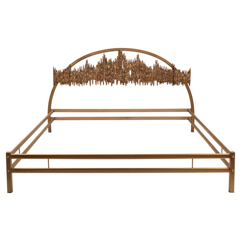 "Aurora - ULTRABRONZO99" bed by Luciano Frigerio for Frigerio di Desio 1970