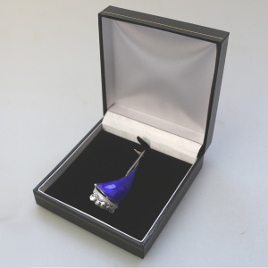 A rare designer Bernard Instone solid silver & enamel novelty Boat Brooch C.1964