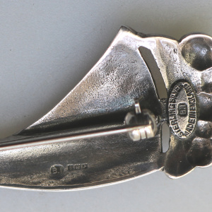 A rare designer Bernard Instone solid silver & enamel novelty Boat Brooch C.1964