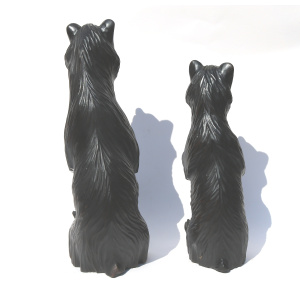 A large pair of good antique Treen Black Forest Begging Bears with glass eyes C.19thC
