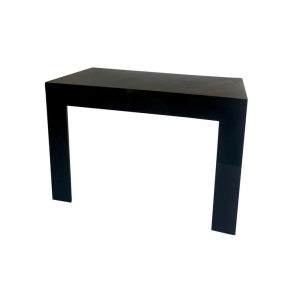 Black Syroco Parsons Style Console Table...Wall-Mount MCM Two-Legged Side Table