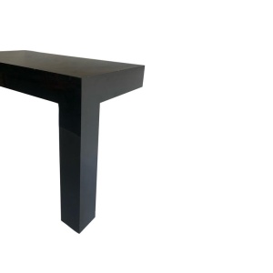 Black Syroco Parsons Style Console Table...Wall-Mount MCM Two-Legged Side Table