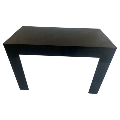 Black Syroco Parsons Style Console Table...Wall-Mount MCM Two-Legged Side Table