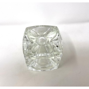 Bohemian Czech Art Glass Ice Cube Candle Holder by Rudolf Jurnikl
