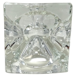 Bohemian Czech Art Glass Ice Cube Candle Holder by Rudolf Jurnikl