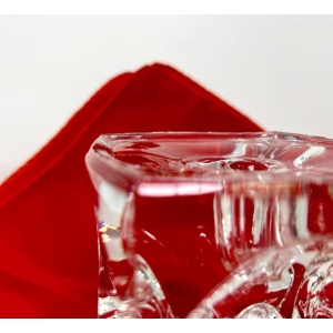 Bohemian Czech Art Glass Ice Cube Candle Holder by Rudolf Jurnikl