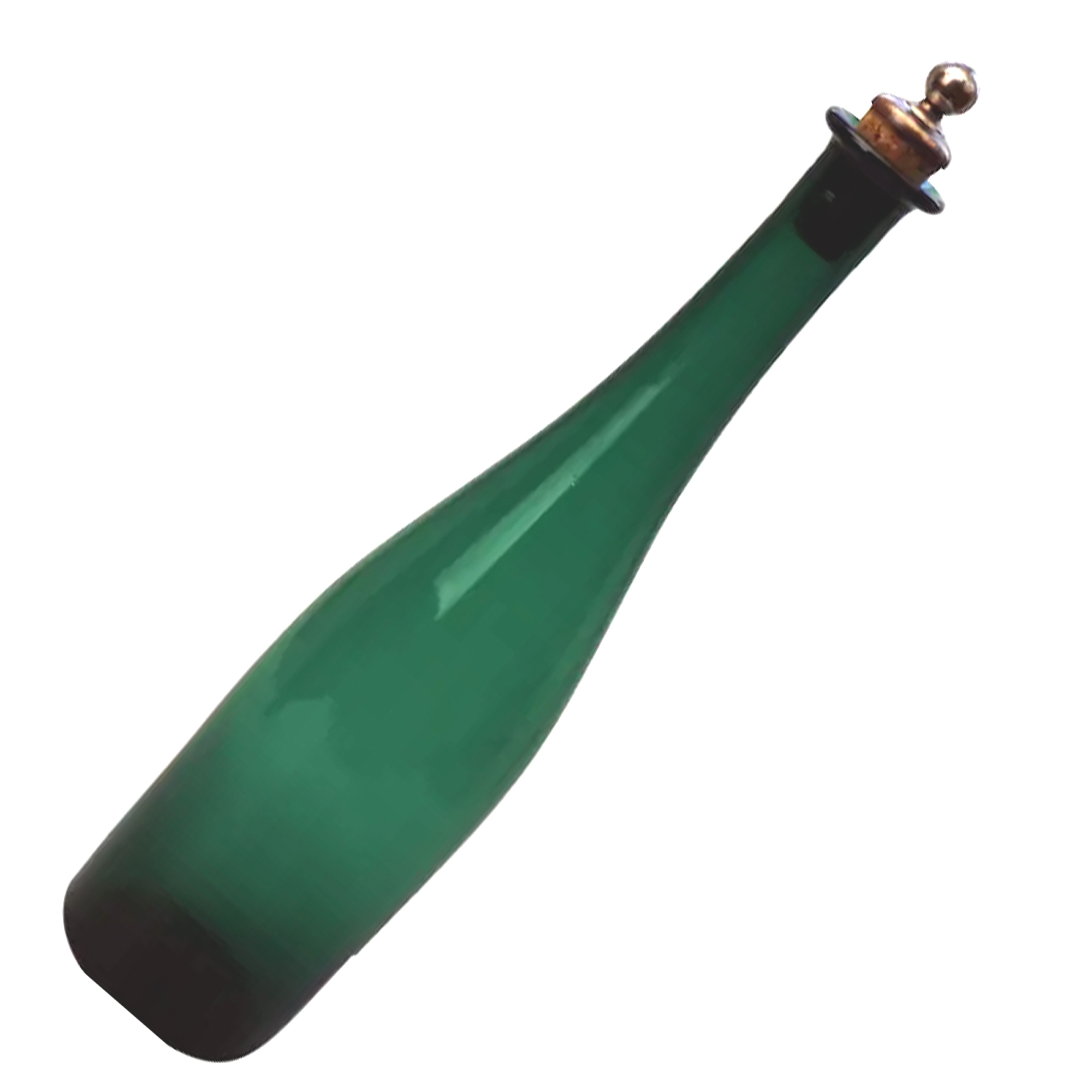 An early Victorian antique Bristol green glass Wine Decanter Bottle C.19thC