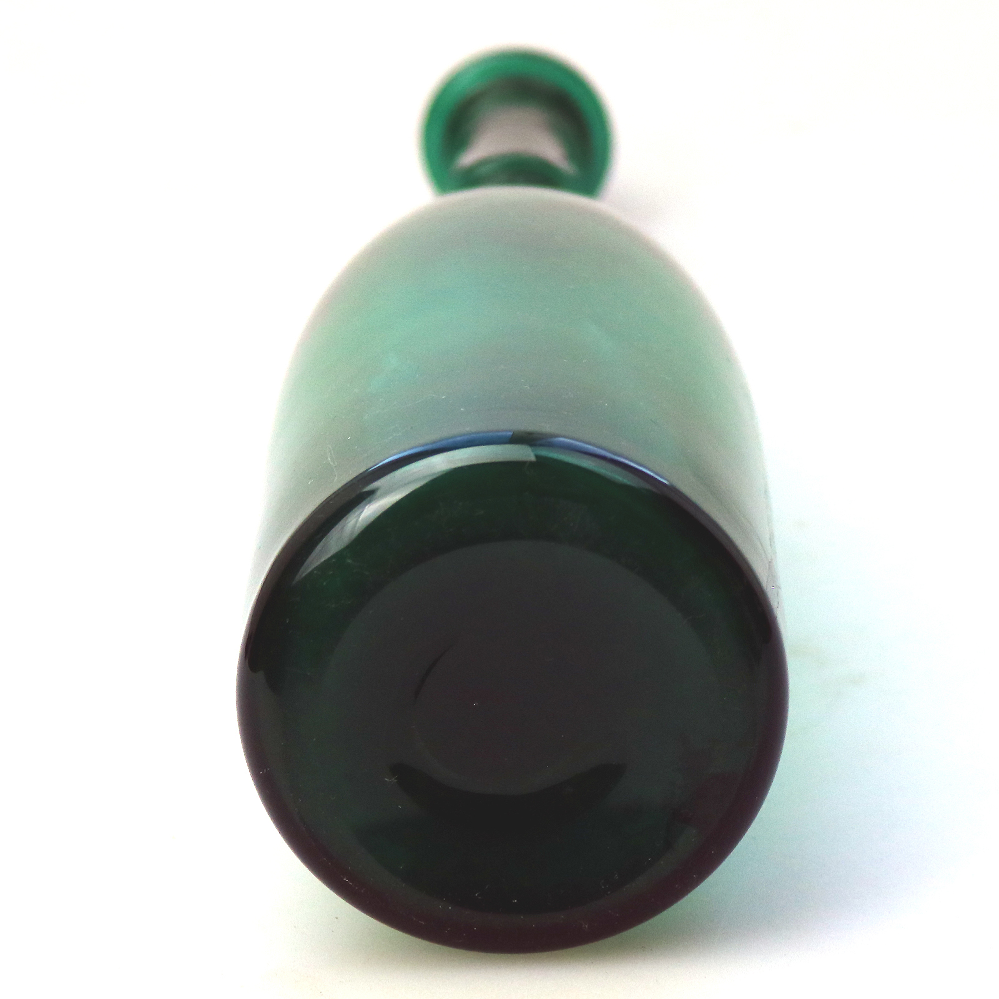 An early Victorian antique Bristol green glass Wine Decanter Bottle C.19thC