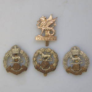 Vintage 4X UK Military Cap Badges - Hampshire - Wessex - Royal Hampshire C.20thC