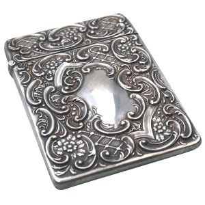 An antique English solid silver Crisford & Norris Visiting Card Case 56gm C.1908